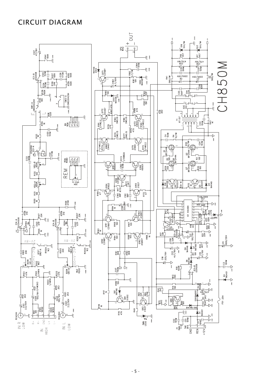 Circuit diagram | Boss Audio Systems CH850M User Manual | Page 5 / 8