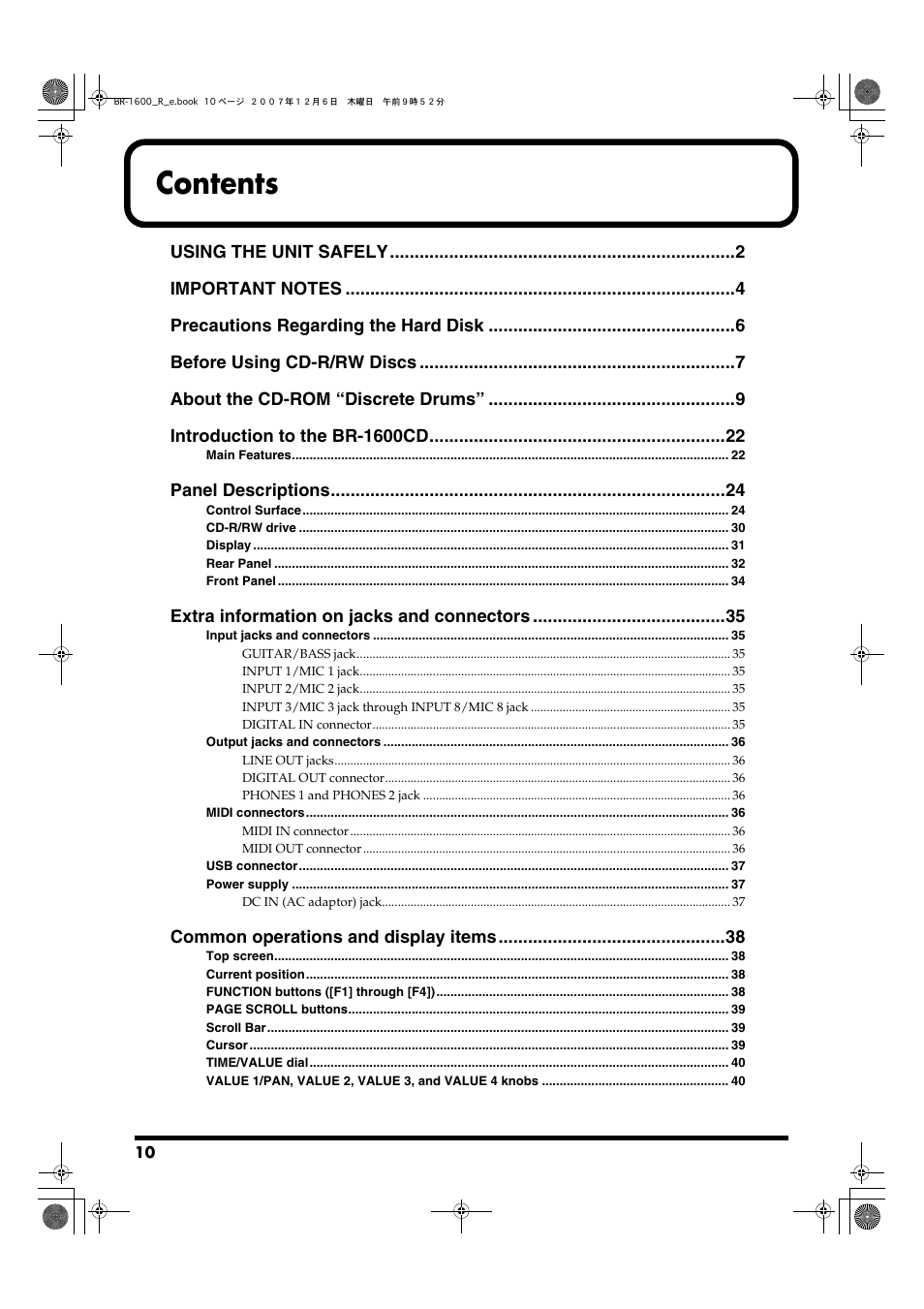 Boss Audio Systems DIGITAL RECORDING STUDIO BR-1600CD User Manual | Page 10 / 312