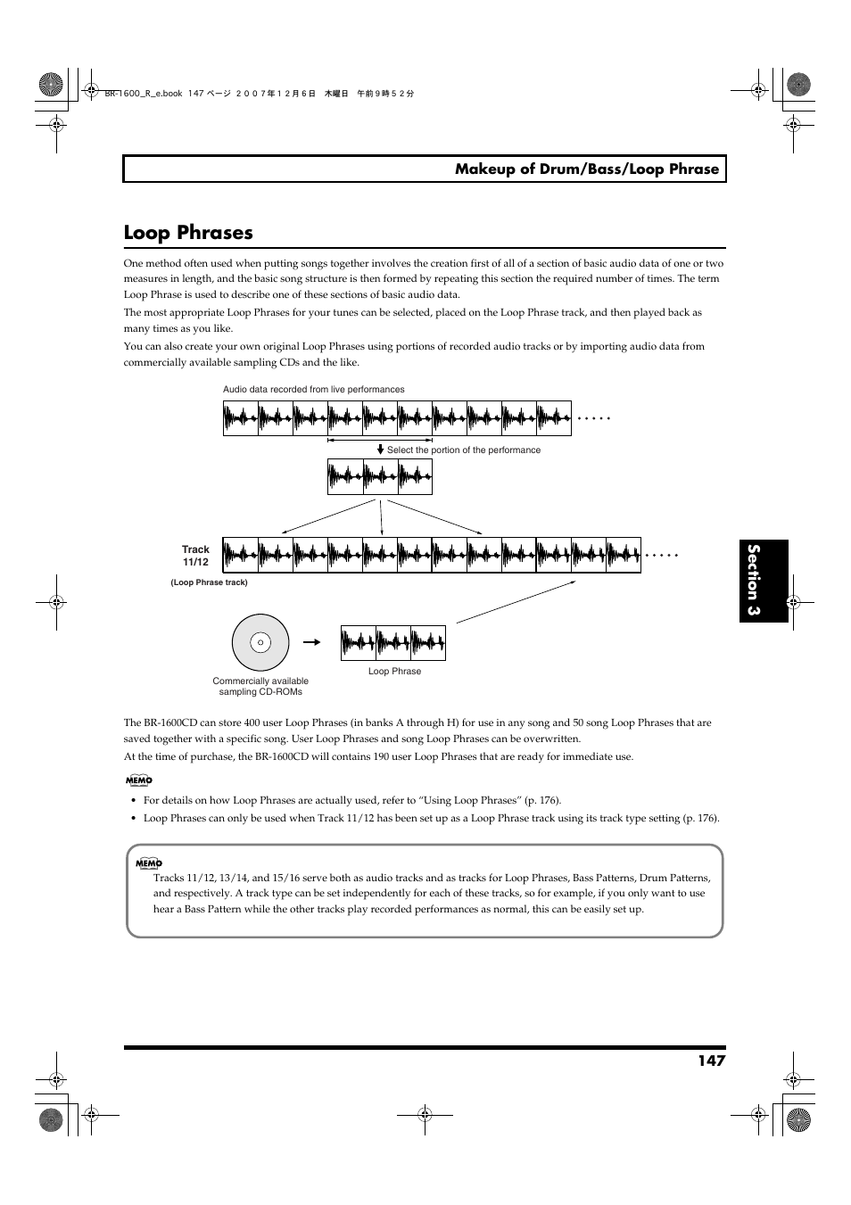 Loop phrases | Boss Audio Systems DIGITAL RECORDING STUDIO BR-1600CD User Manual | Page 147 / 312