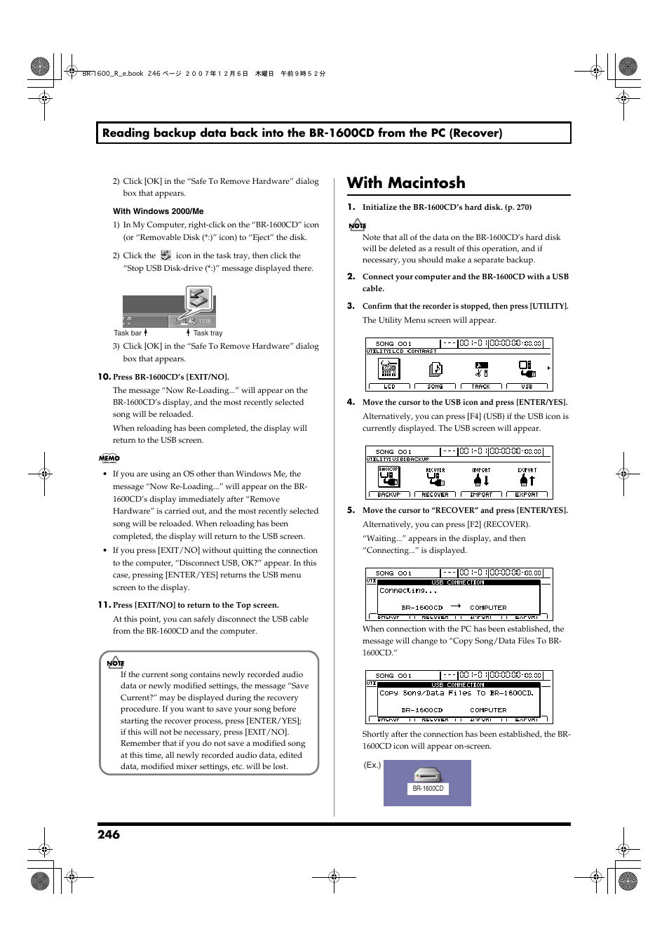 With macintosh | Boss Audio Systems DIGITAL RECORDING STUDIO BR-1600CD User Manual | Page 246 / 312