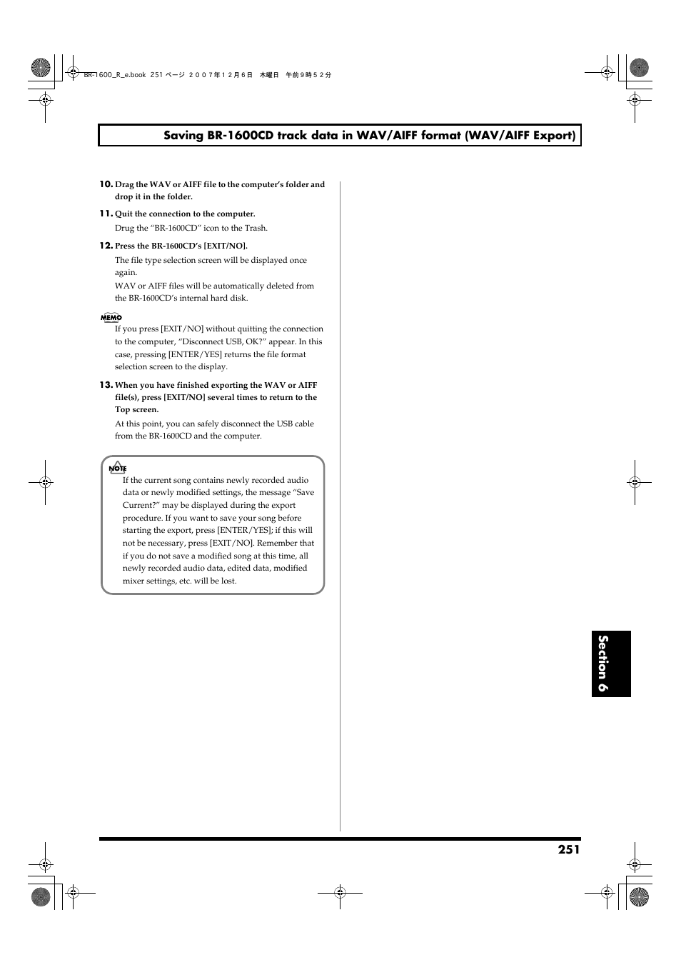 Boss Audio Systems DIGITAL RECORDING STUDIO BR-1600CD User Manual | Page 251 / 312