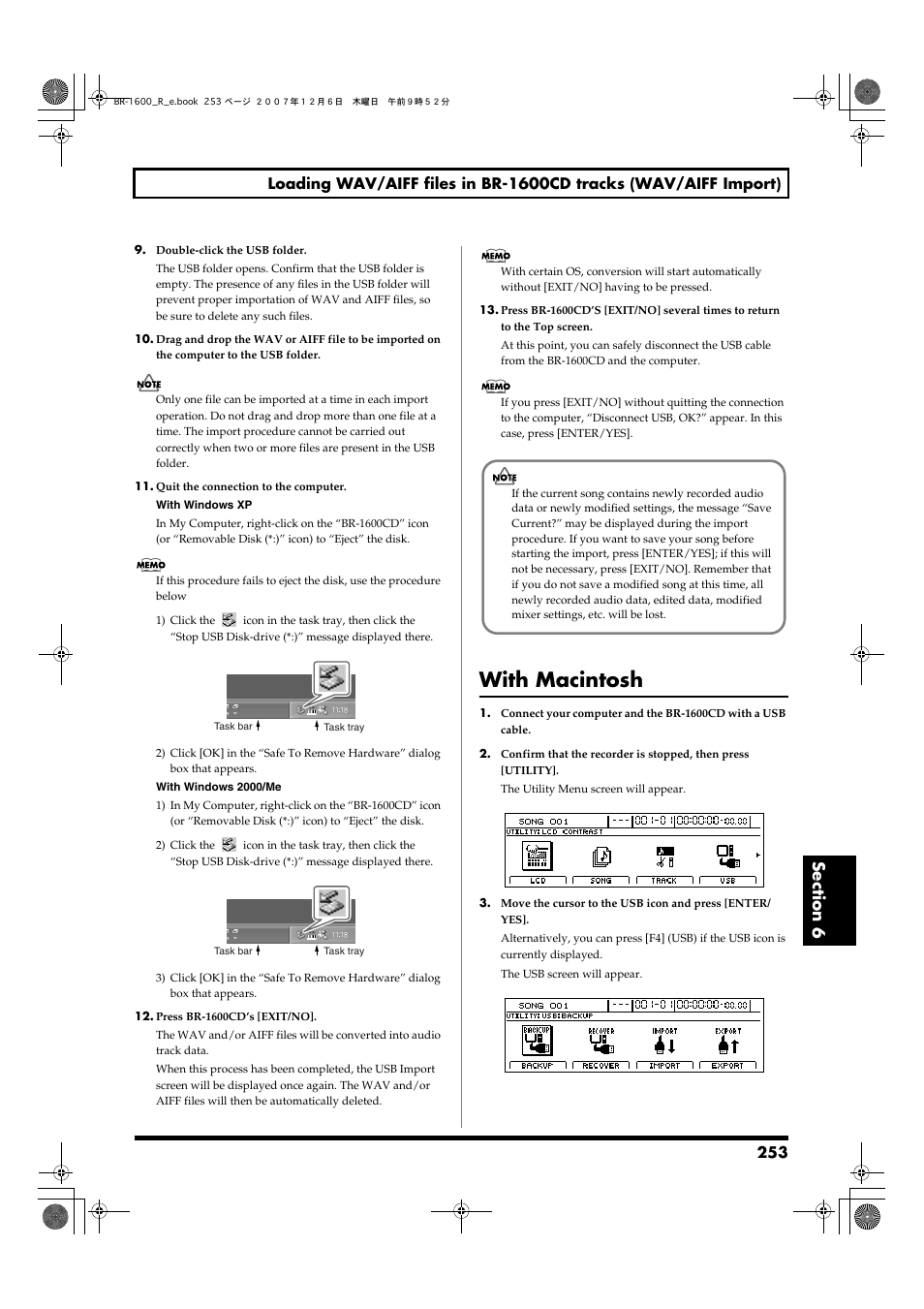 With macintosh | Boss Audio Systems DIGITAL RECORDING STUDIO BR-1600CD User Manual | Page 253 / 312