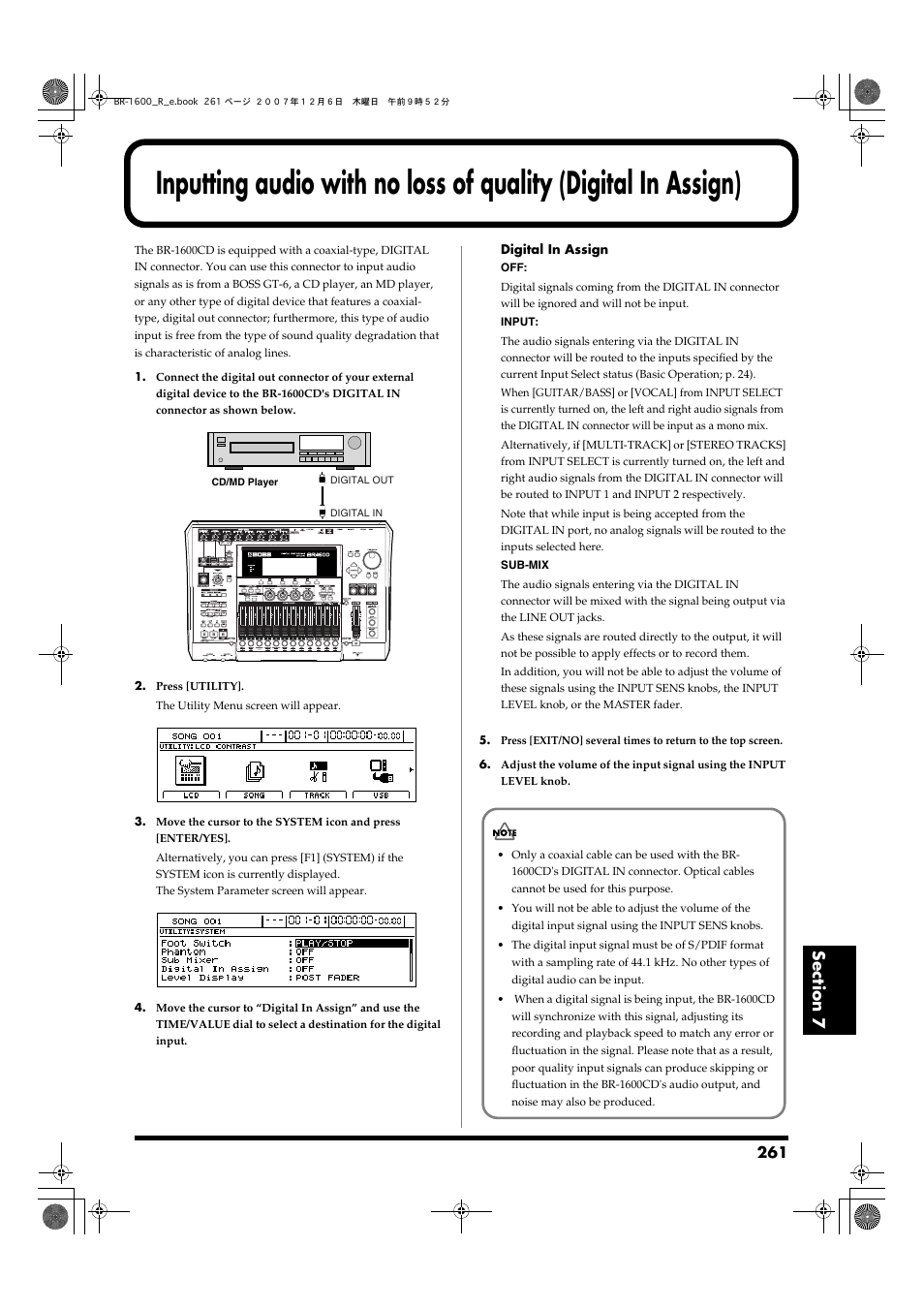 Boss Audio Systems DIGITAL RECORDING STUDIO BR-1600CD User Manual | Page 261 / 312