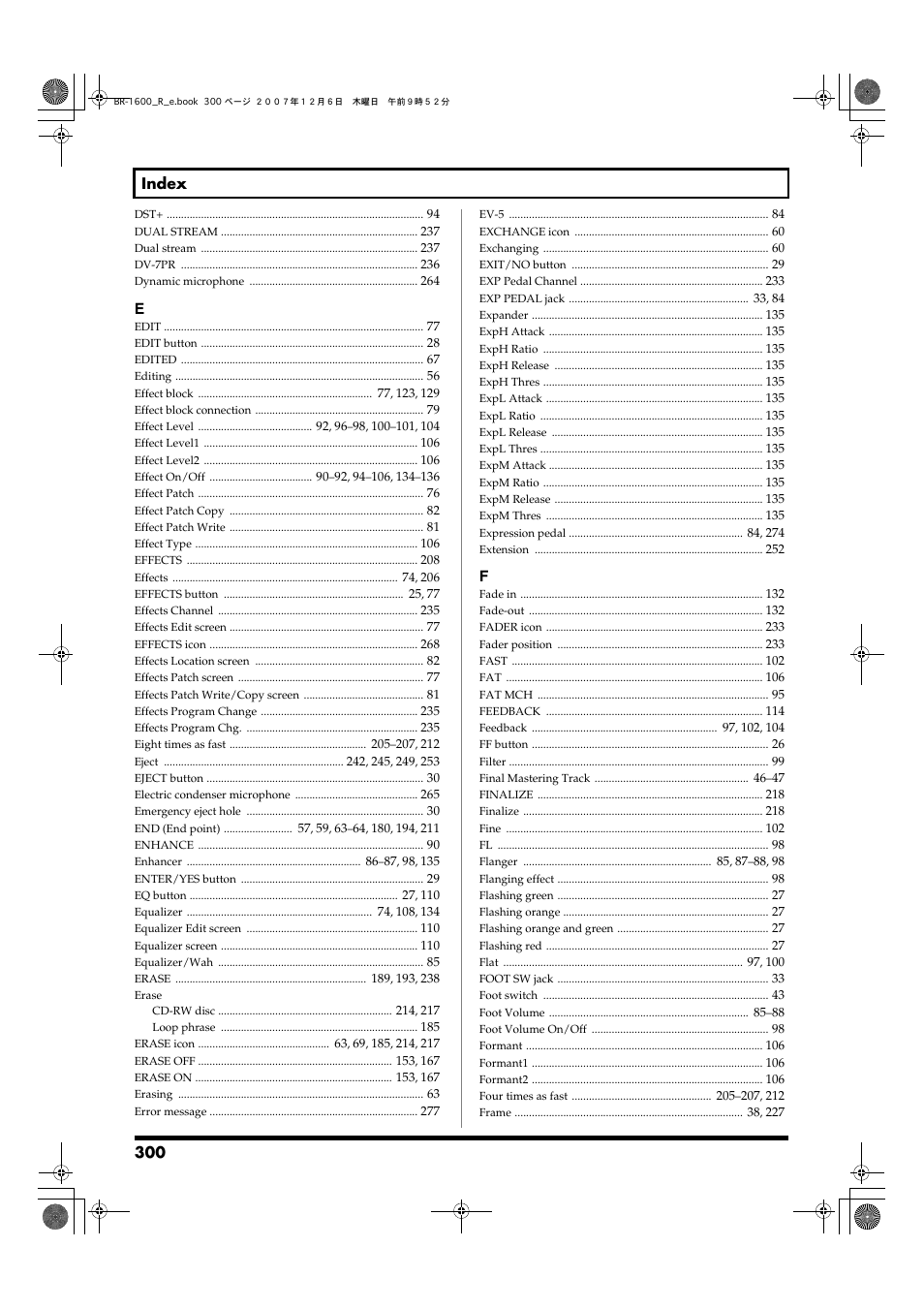 Boss Audio Systems DIGITAL RECORDING STUDIO BR-1600CD User Manual | Page 300 / 312