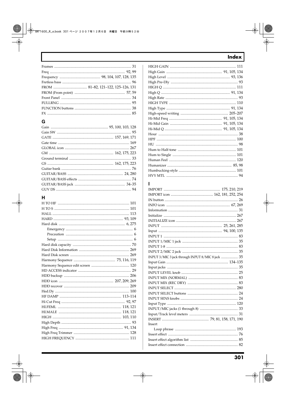 Boss Audio Systems DIGITAL RECORDING STUDIO BR-1600CD User Manual | Page 301 / 312