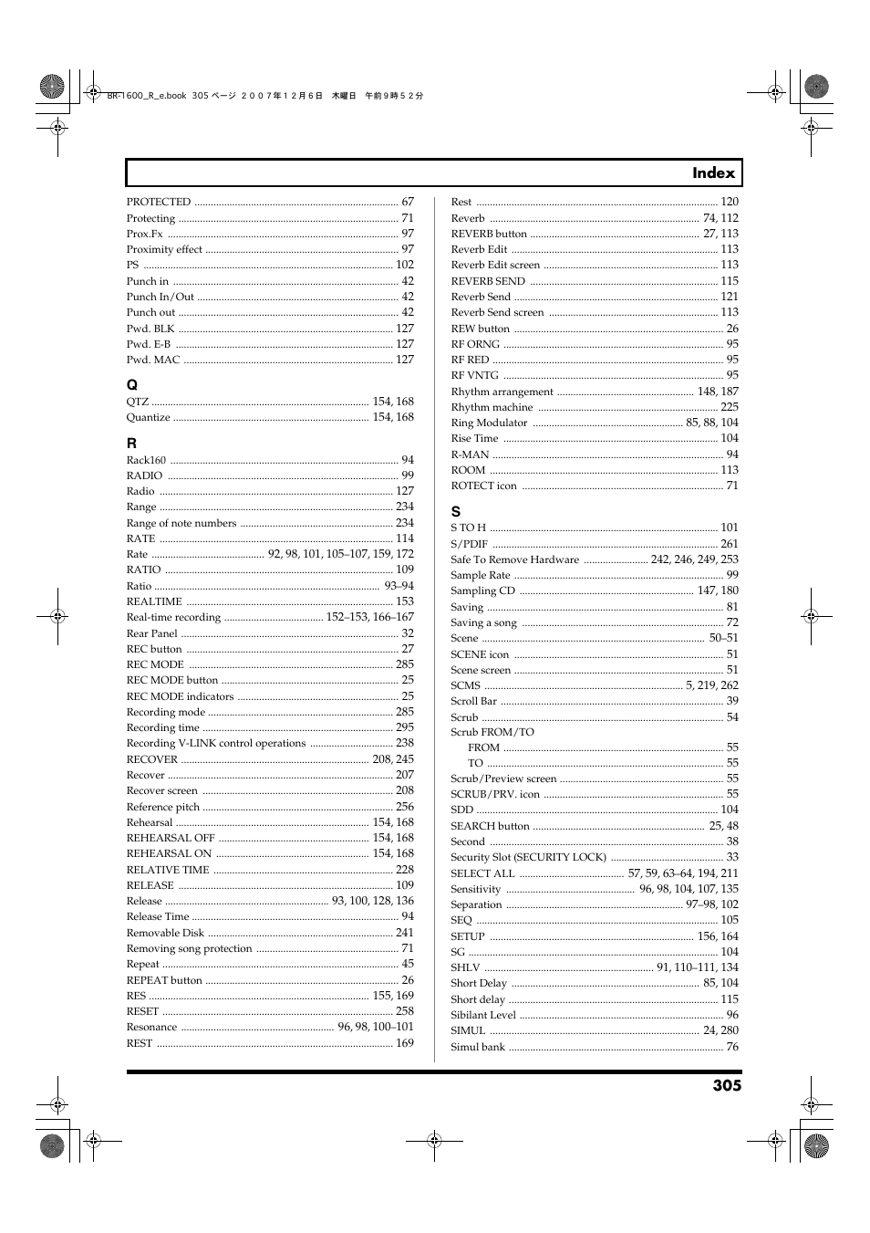 Boss Audio Systems DIGITAL RECORDING STUDIO BR-1600CD User Manual | Page 305 / 312