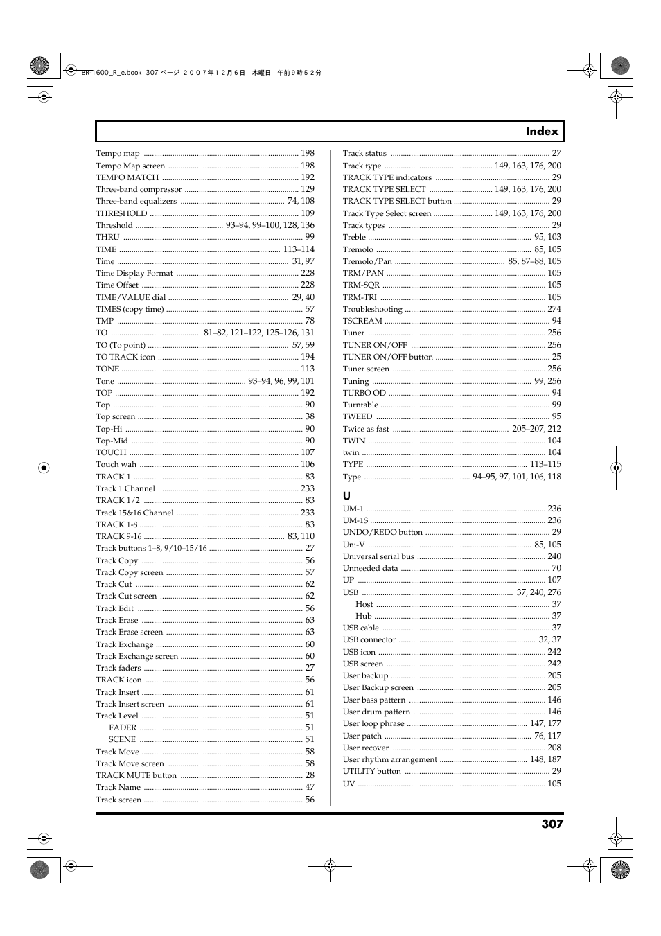 Boss Audio Systems DIGITAL RECORDING STUDIO BR-1600CD User Manual | Page 307 / 312