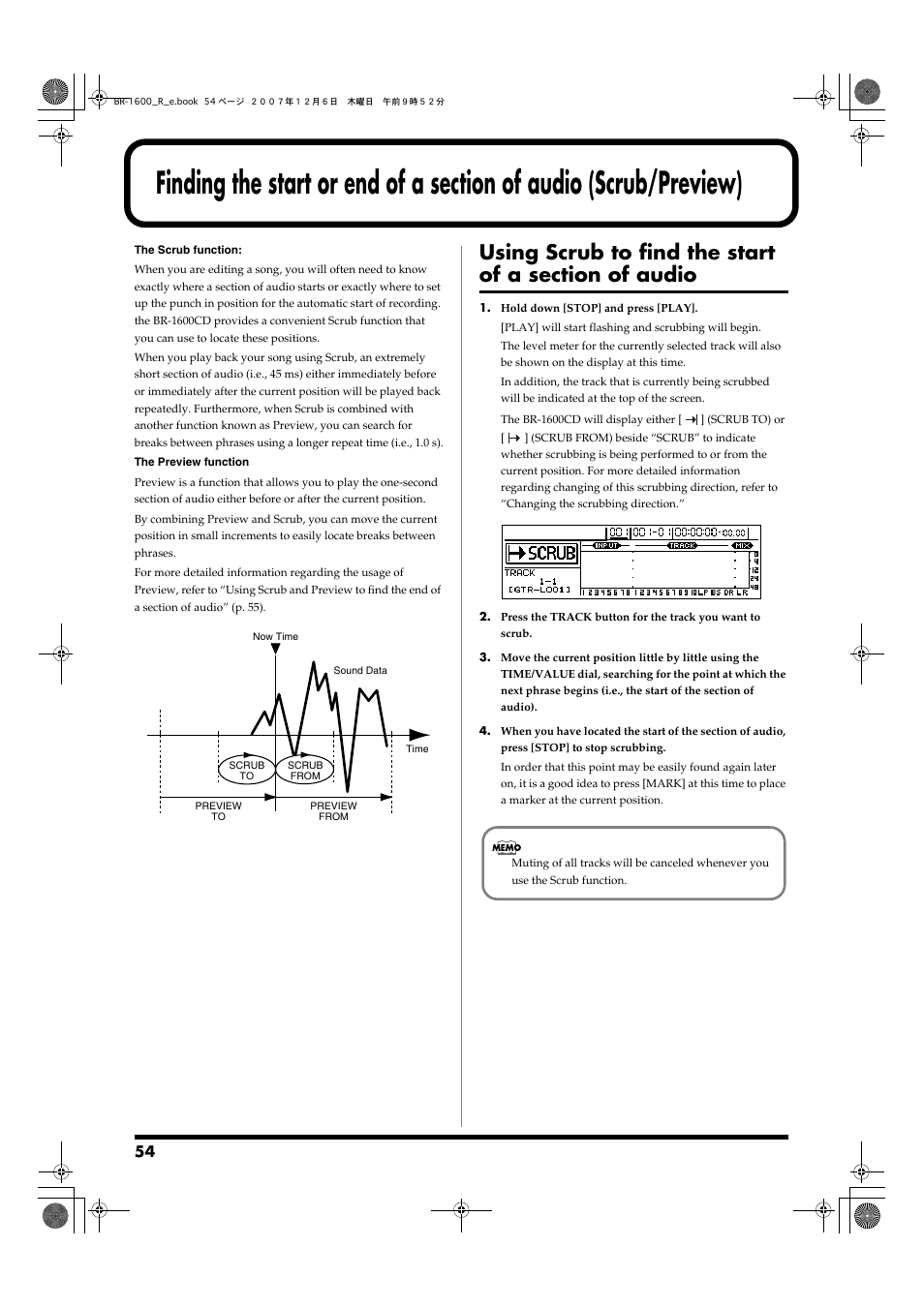 Boss Audio Systems DIGITAL RECORDING STUDIO BR-1600CD User Manual | Page 54 / 312