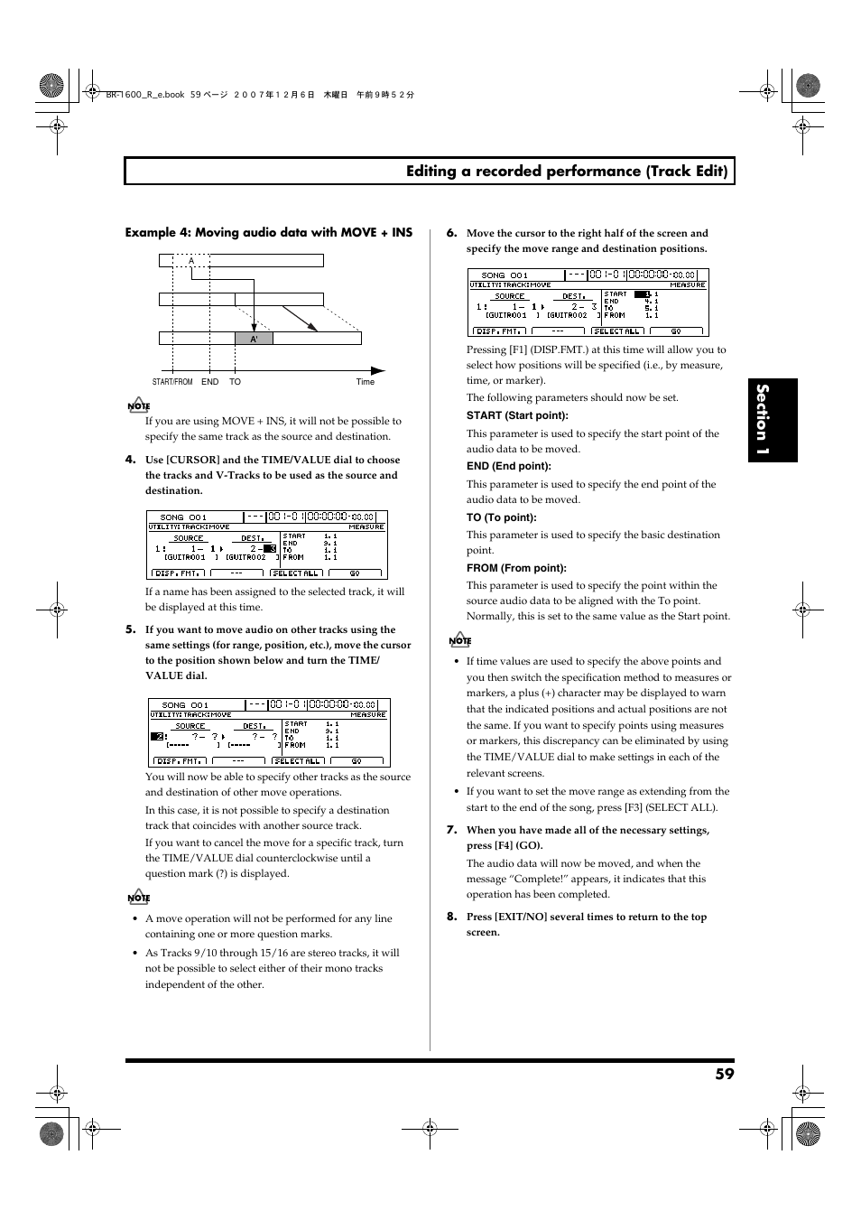 59 editing a recorded performance (track edit) | Boss Audio Systems DIGITAL RECORDING STUDIO BR-1600CD User Manual | Page 59 / 312