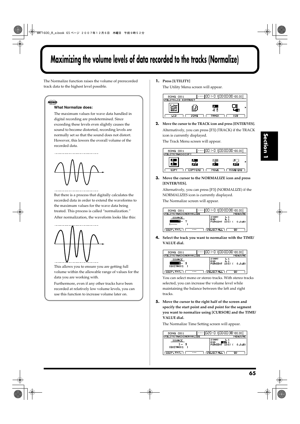 Boss Audio Systems DIGITAL RECORDING STUDIO BR-1600CD User Manual | Page 65 / 312