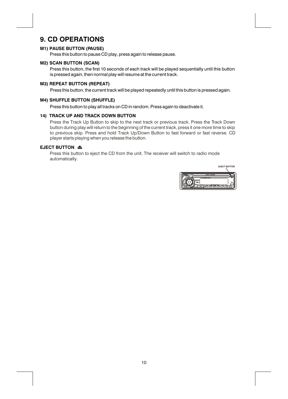 Cd operations | Boss Audio Systems MR1400W User Manual | Page 11 / 14