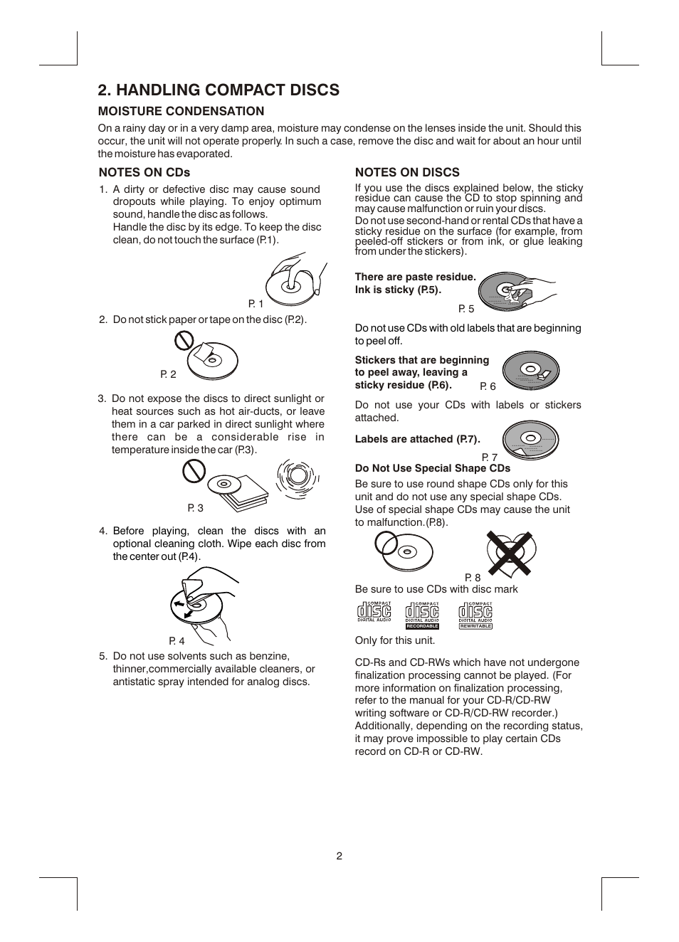Handling compact discs | Boss Audio Systems MR1400W User Manual | Page 3 / 14