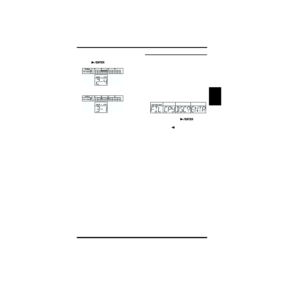 2) confirm the recorded sounds, 7> record the fill pattern, 1) select the fill pattern | 2a) do realtime recording, 2b) do step recording, 3) confirm the fill-in | Boss Audio Systems DR-670 User Manual | Page 59 / 120