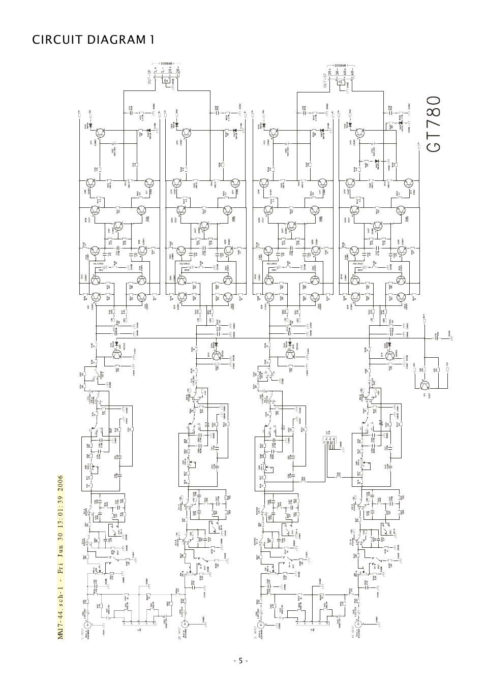 Circuit diagram 1 | Boss Audio Systems GT780 User Manual | Page 5 / 9