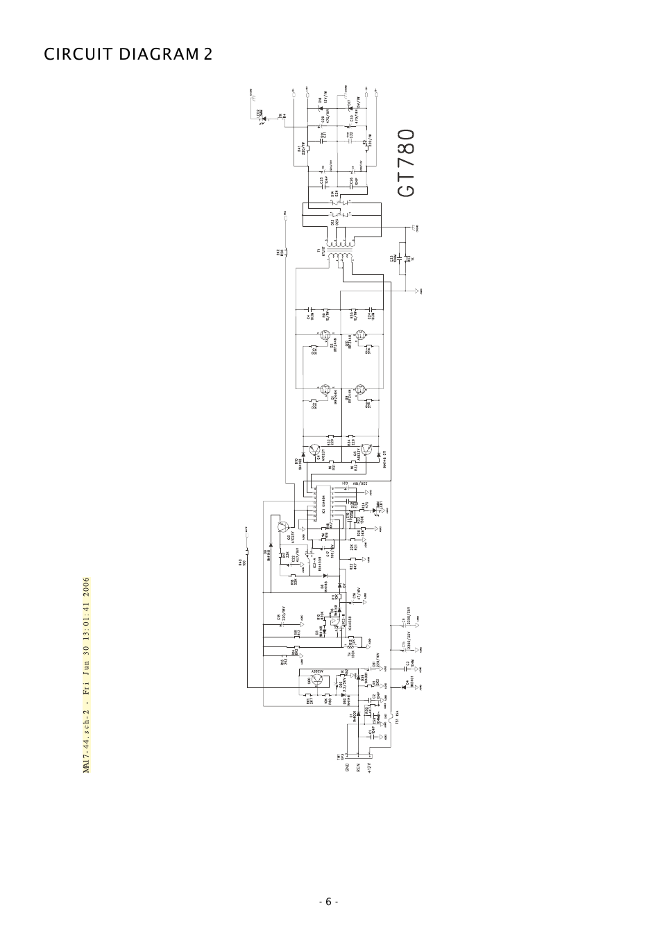 Circuit diagram 2 | Boss Audio Systems GT780 User Manual | Page 6 / 9