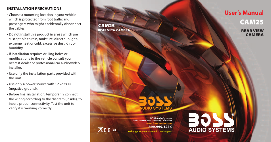 Boss Audio Systems CAM25 User Manual | 2 pages