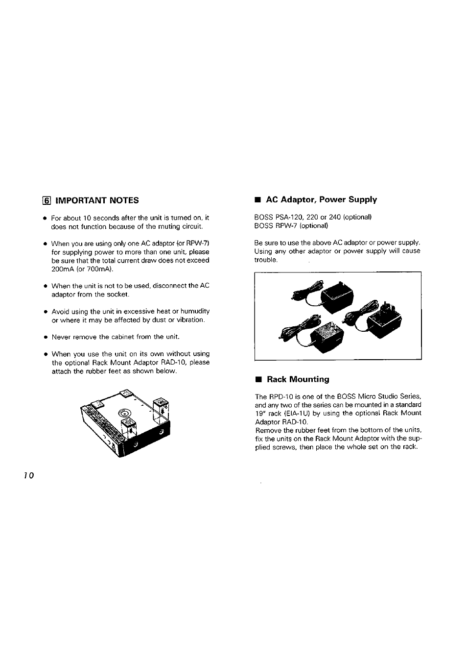 Boss Audio Systems Boss Digital Panning Delay RPD-10 User Manual | Page 10 / 12