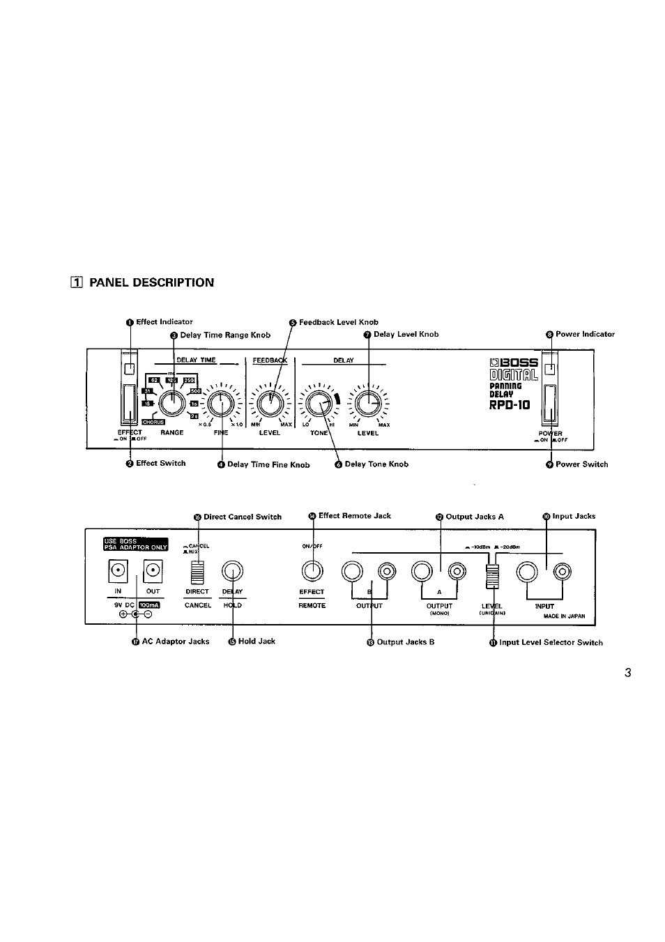 Boss Audio Systems Boss Digital Panning Delay RPD-10 User Manual | Page 3 / 12