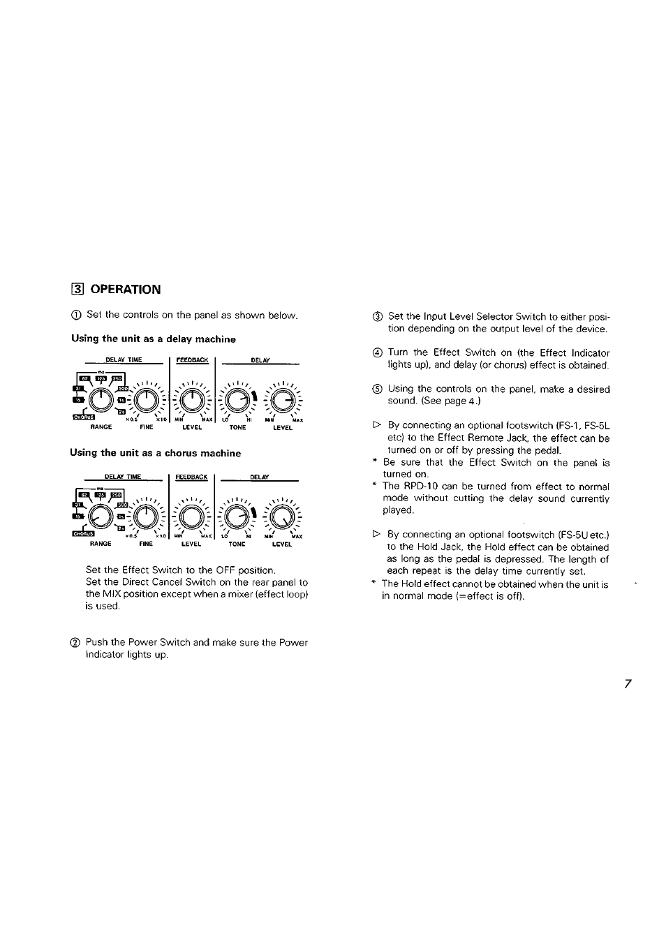 Using the unit as a chorus machine, I,q? iq | Boss Audio Systems Boss Digital Panning Delay RPD-10 User Manual | Page 7 / 12