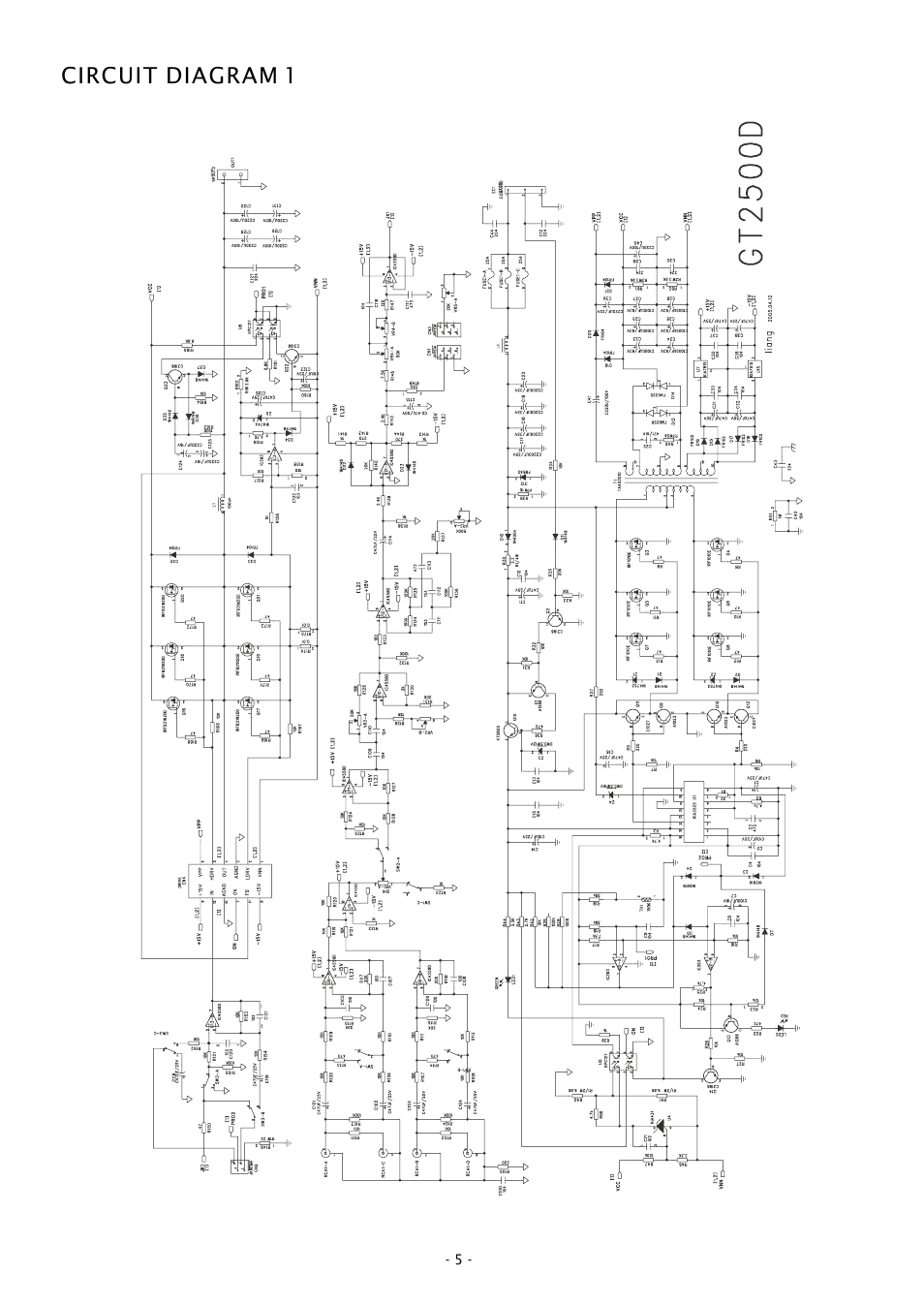 Circuit diagram 1 | Boss Audio Systems GT2500D User Manual | Page 5 / 10