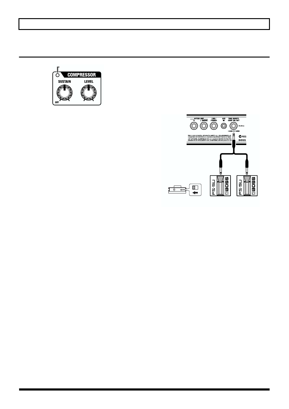 Compressor, Sustain knob, Level knob | 10 using the effects | Boss Audio Systems ME-50 User Manual | Page 10 / 36