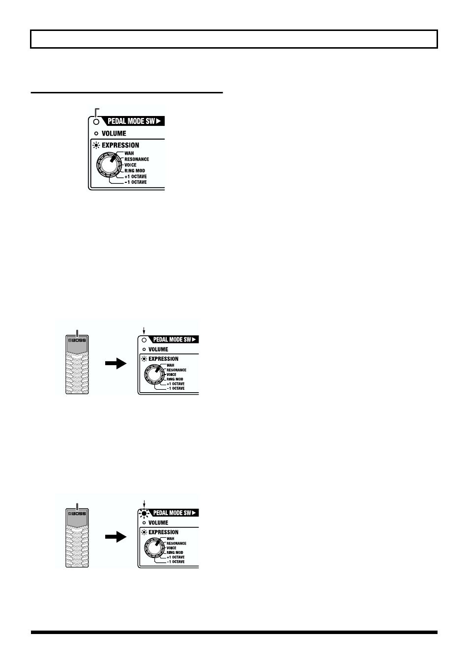 Pedal, Using the pedal as a volume pedal, Using the pedal as an expression pedal | 19 using the effects, Resonance, Voice | Boss Audio Systems ME-50 User Manual | Page 19 / 36