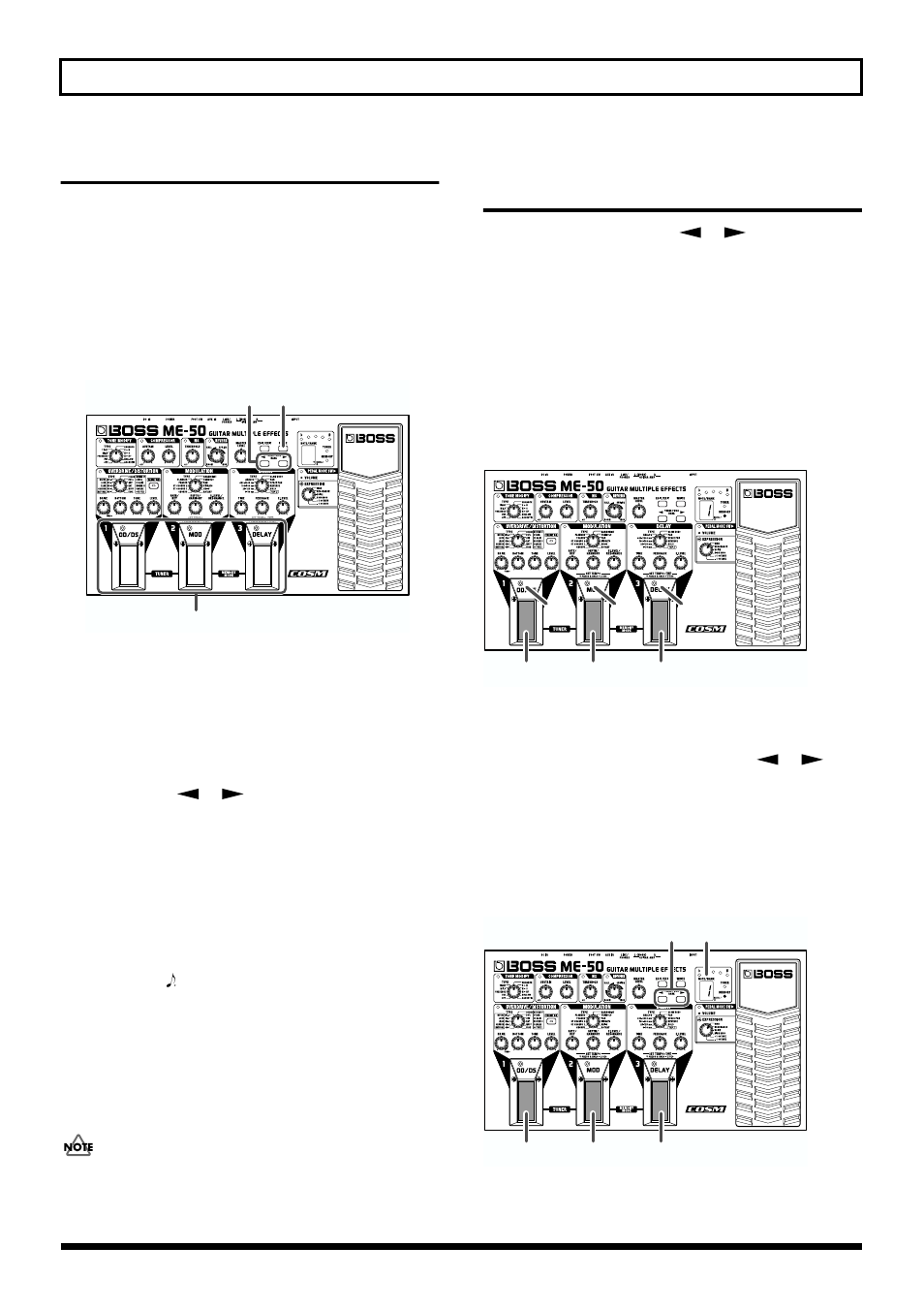 Write procedure, Calling up and using stored tones (patch change), Switching numbers | Switching banks, Switching numbers switching banks | Boss Audio Systems ME-50 User Manual | Page 21 / 36