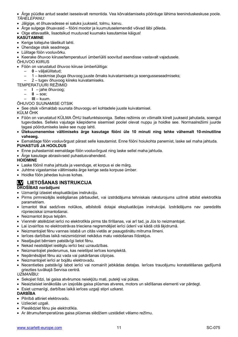 Scarlett SC-075 User Manual | Page 11 / 16