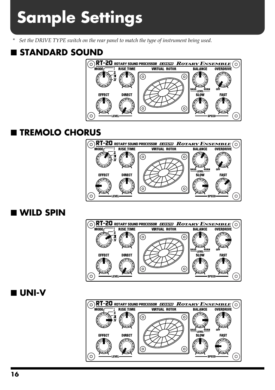 Sample settings | Boss Audio Systems RT-20 User Manual | Page 16 / 20