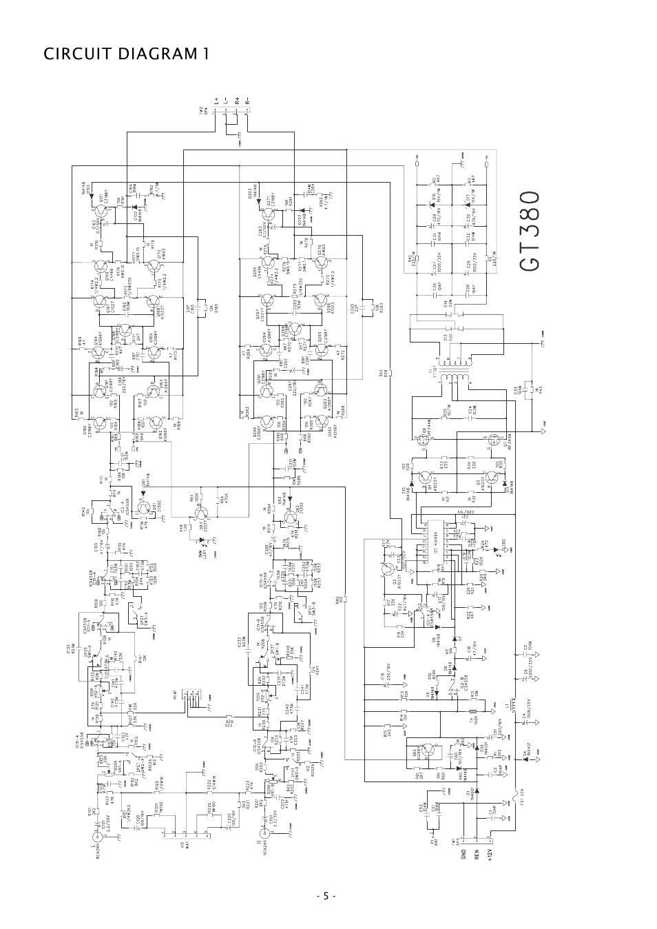 Circuit diagram 1 | Boss Audio Systems GT380 User Manual | Page 5 / 8