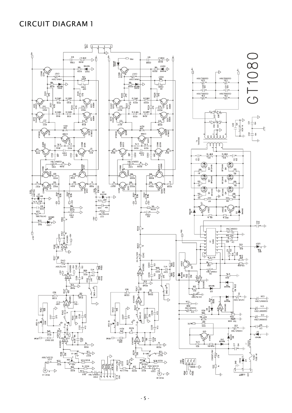 Circuit diagram 1 | Boss Audio Systems GT1080 User Manual | Page 5 / 8