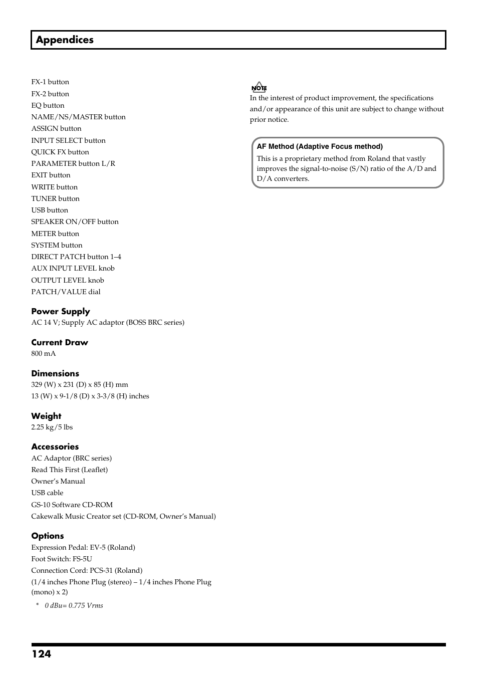 124 appendices | Boss Audio Systems GS-10 User Manual | Page 124 / 180