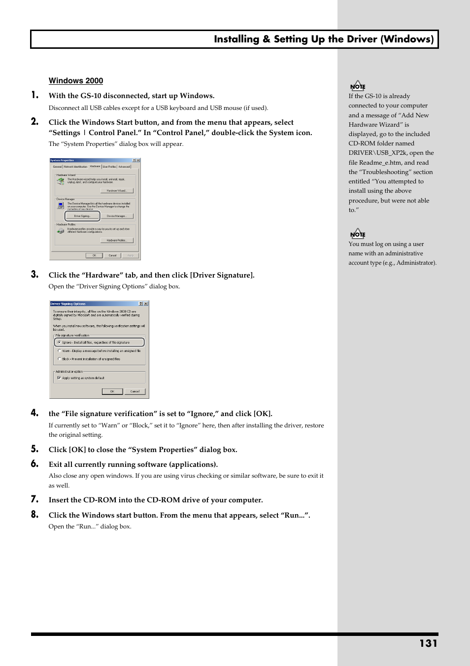 131 installing & setting up the driver (windows) | Boss Audio Systems GS-10 User Manual | Page 131 / 180