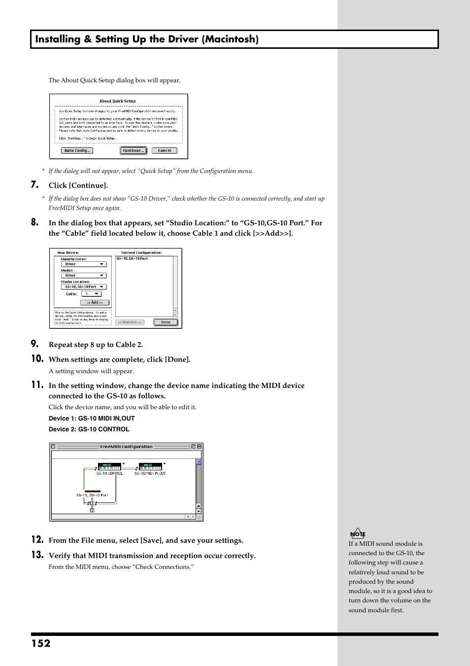 152 installing & setting up the driver (macintosh) | Boss Audio Systems GS-10 User Manual | Page 152 / 180