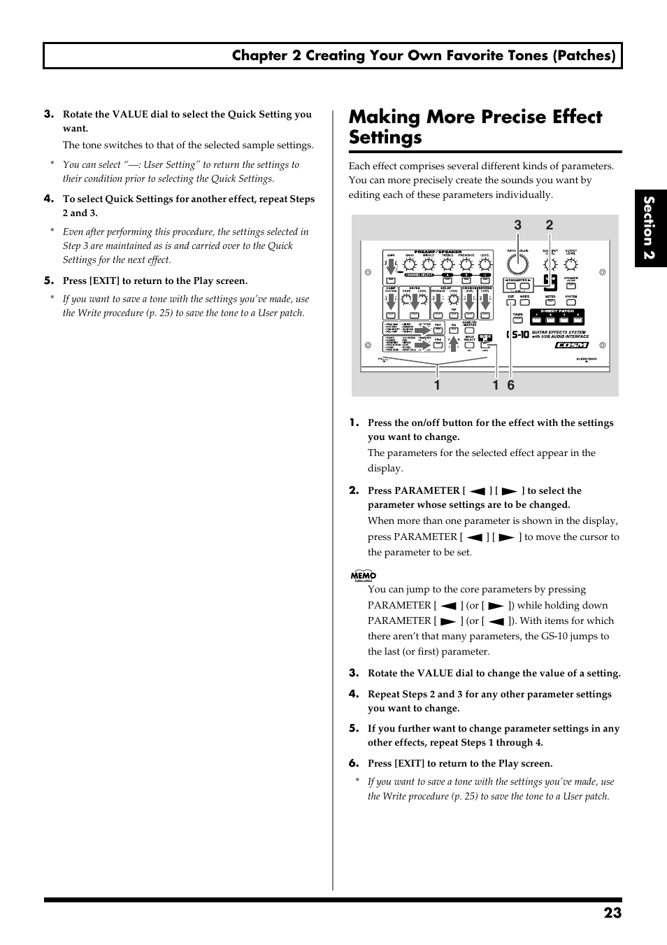 Making more precise effect settings | Boss Audio Systems GS-10 User Manual | Page 23 / 180