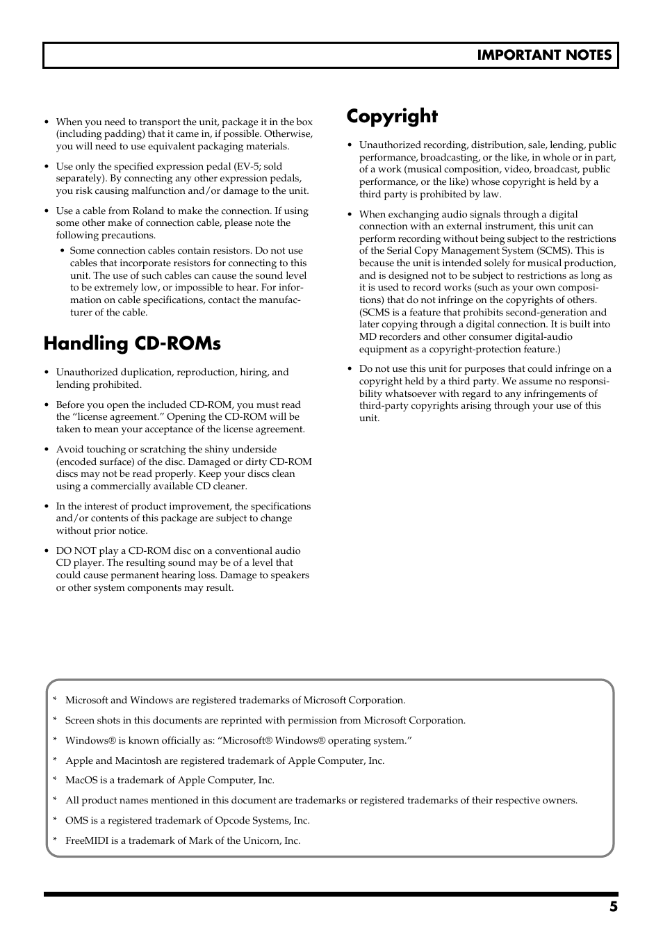 Handling cd-roms, Copyright | Boss Audio Systems GS-10 User Manual | Page 5 / 180