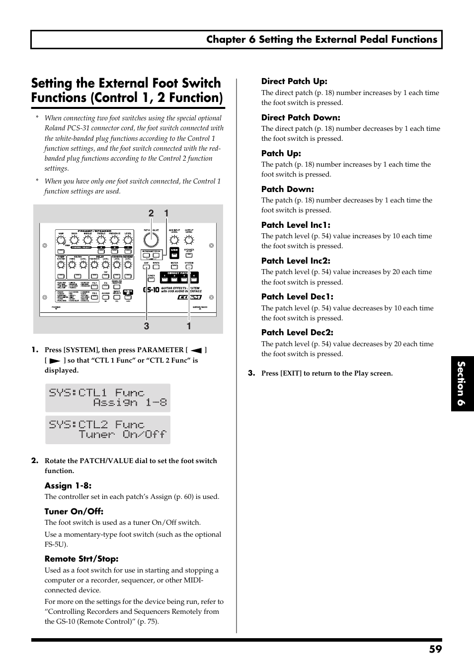 Control 1, 2 function” (p. 59) | Boss Audio Systems GS-10 User Manual | Page 59 / 180
