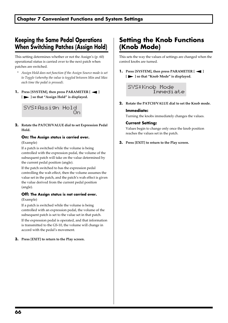 Setting the knob functions (knob mode) | Boss Audio Systems GS-10 User Manual | Page 66 / 180