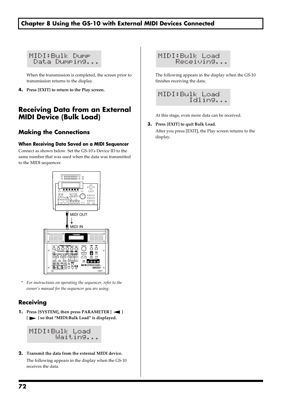 Making the connections, Receiving | Boss Audio Systems GS-10 User Manual | Page 72 / 180