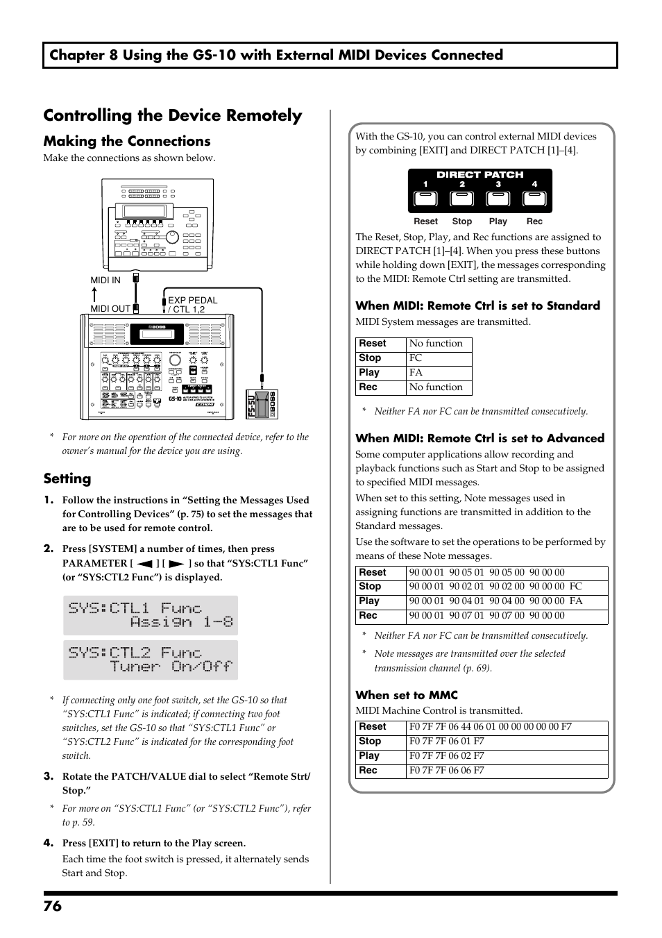 Controlling the device remotely, Making the connections, Setting | Boss Audio Systems GS-10 User Manual | Page 76 / 180