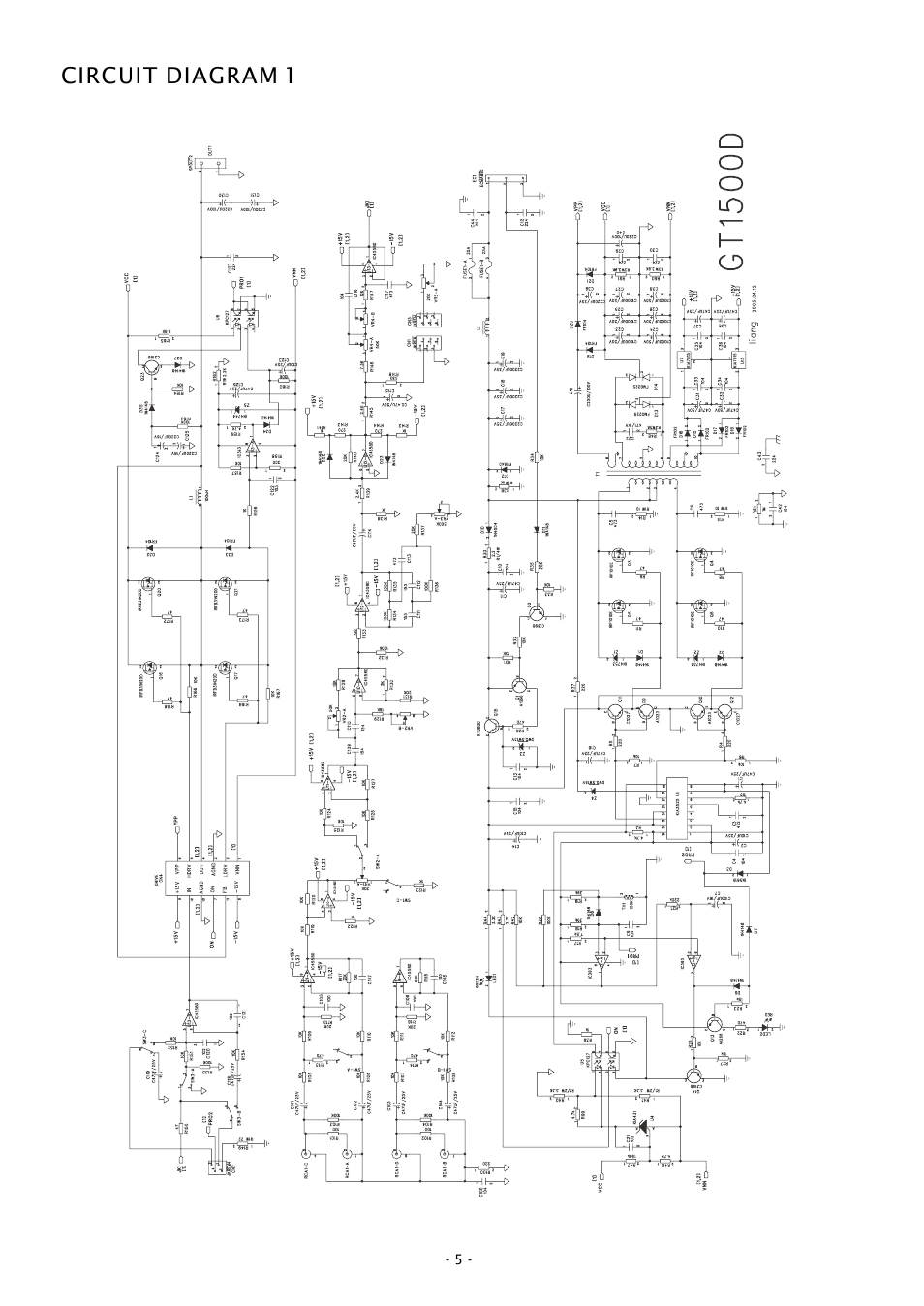Circuit diagram 1 | Boss Audio Systems GT1500D User Manual | Page 5 / 10