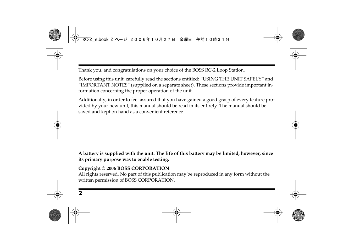 Boss Audio Systems RC-2 User Manual | Page 2 / 44