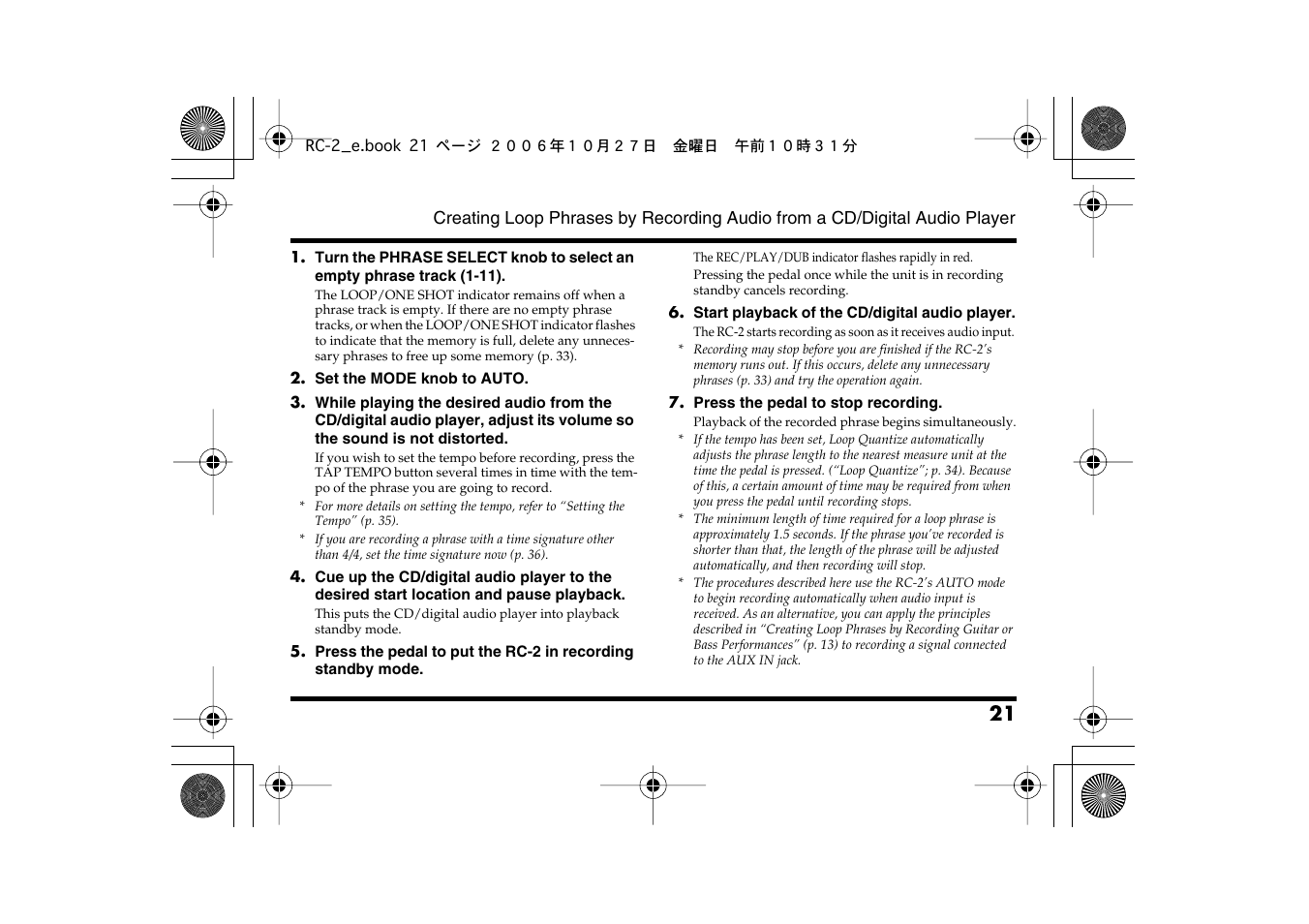 Boss Audio Systems RC-2 User Manual | Page 21 / 44