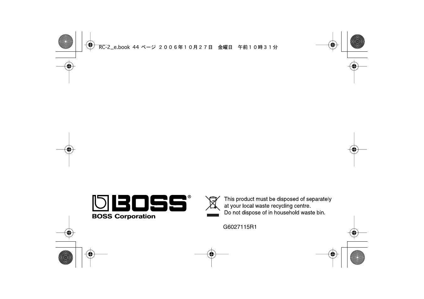 Boss Audio Systems RC-2 User Manual | Page 44 / 44