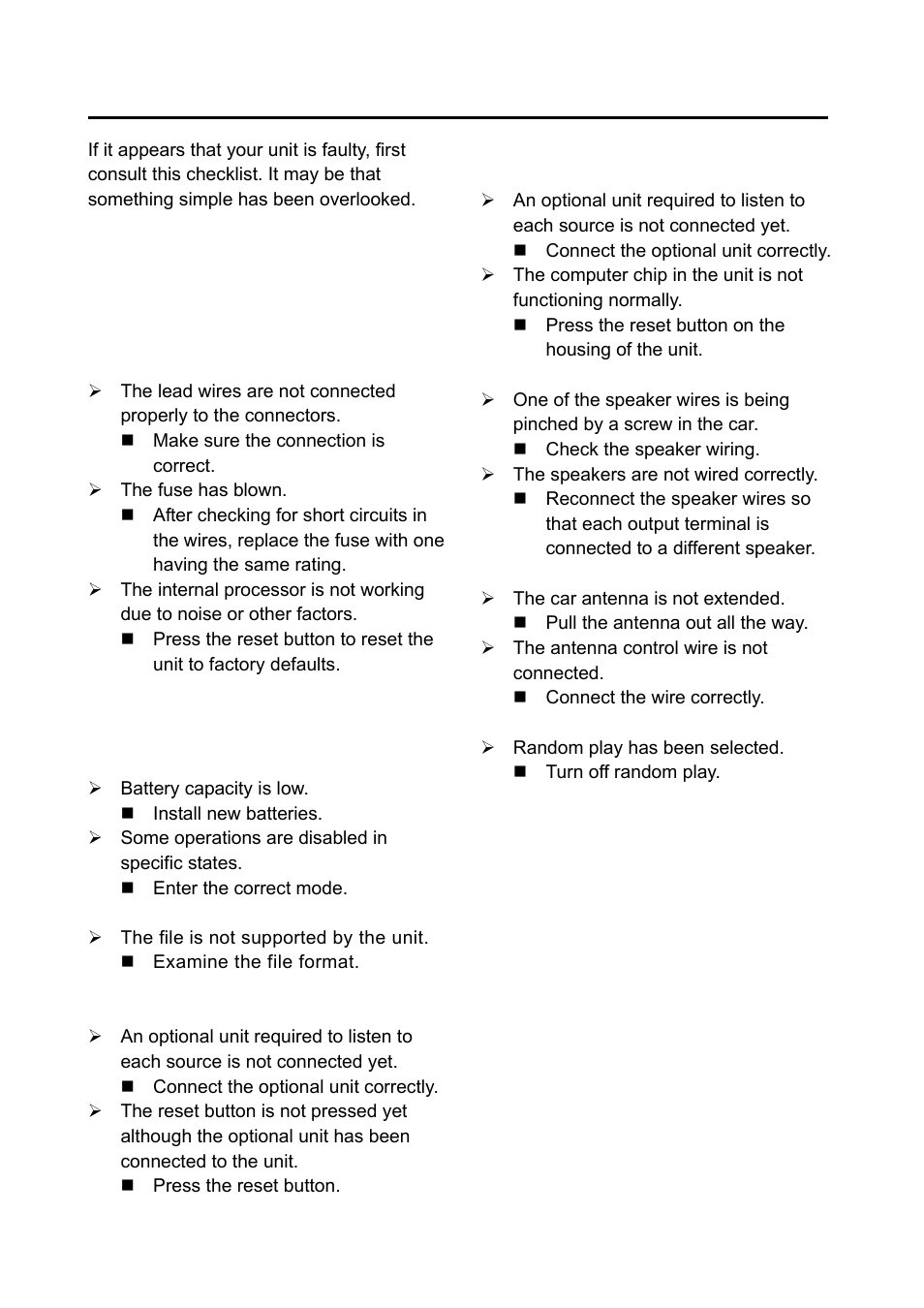 Trouble shooting | Boss Audio Systems PLL SYNTHESIZER STEREO RADIO BV7280 User Manual | Page 21 / 22