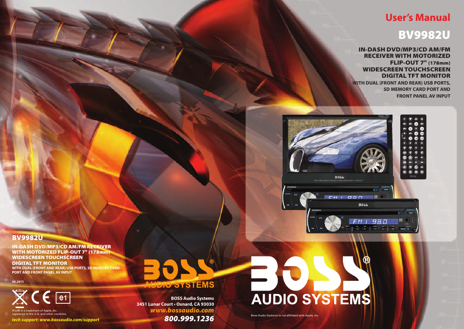 Boss Audio Systems BV9982U User Manual | 16 pages