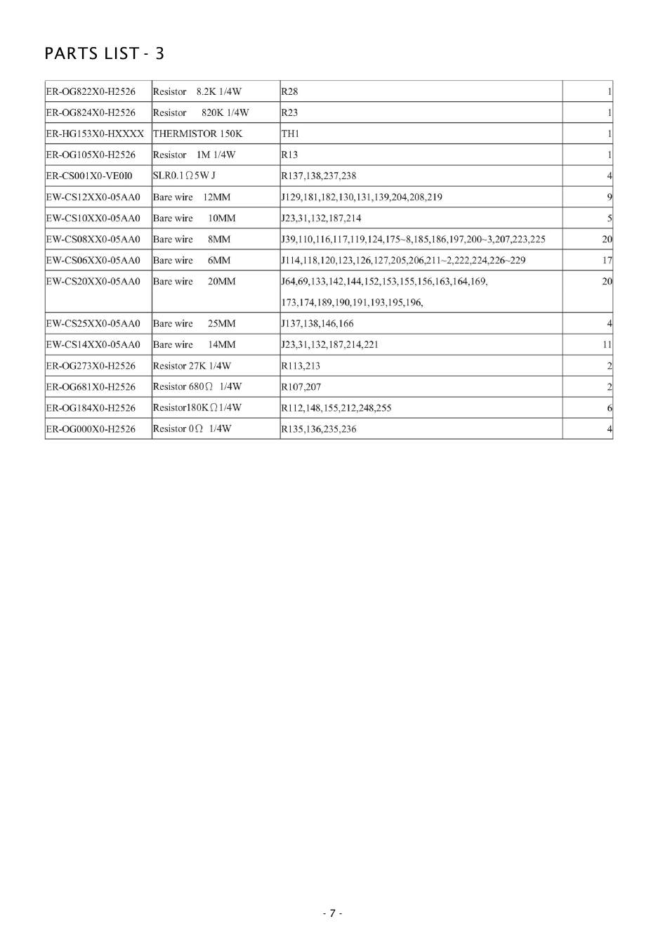 Parts list - 3 | Boss Audio Systems CHAOS AMPLIFIERS CH450 User Manual | Page 8 / 8