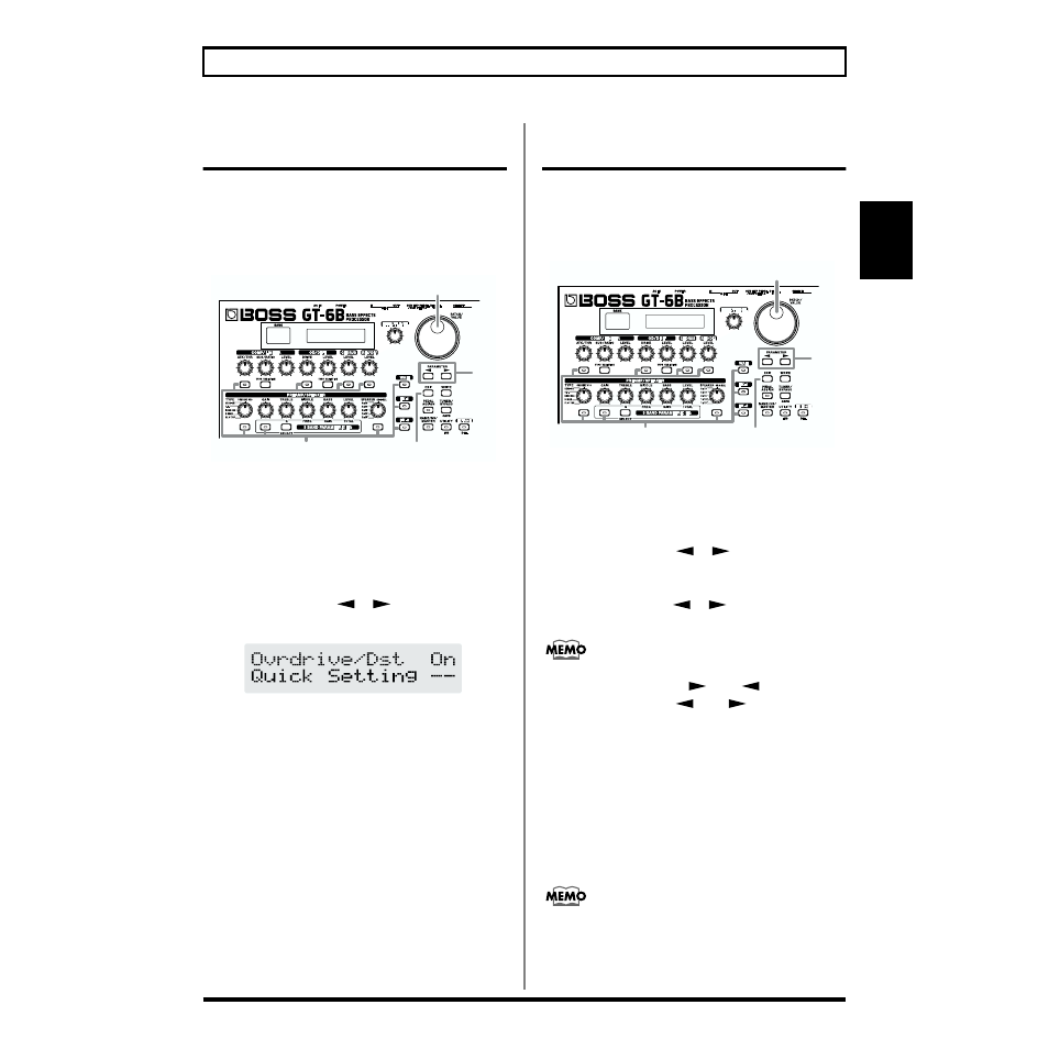 Setting the effect tones (quick settings) | Boss Audio Systems GT-6B User Manual | Page 19 / 84