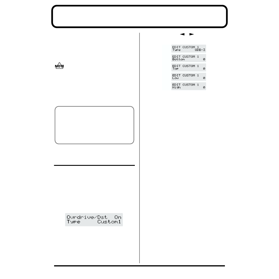 Chapter 6 using the customize function, Making “custom” overdrive/distortion settings, Settings. (p. 52) | Boss Audio Systems GT-6B User Manual | Page 52 / 84