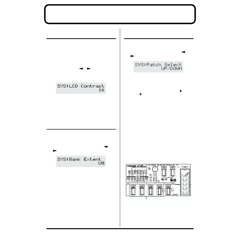 Chapter 9 other functions, Adjusting the display contrast (lcd contrast) | Boss Audio Systems GT-6B User Manual | Page 60 / 84